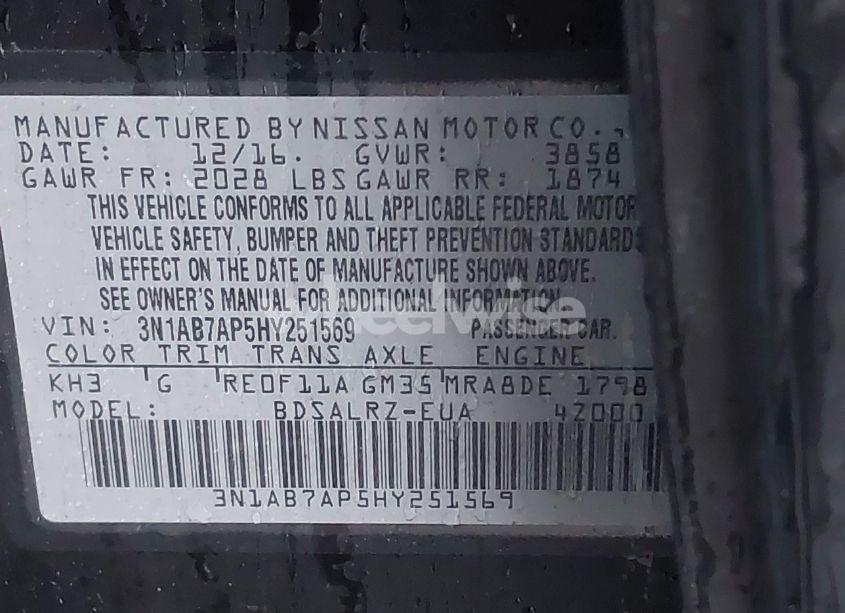 Photo 9 of 2017 Nissan Sentra SR (VIN 3N1AB7AP5HY251569)