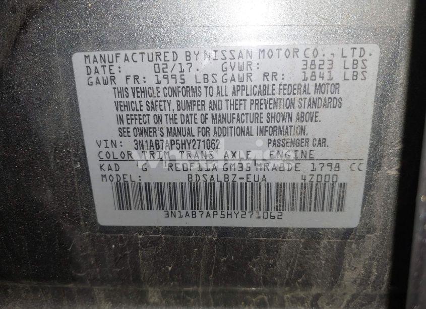 Photo 9 of 2017 Nissan Sentra S (VIN 3N1AB7AP5HY271062)