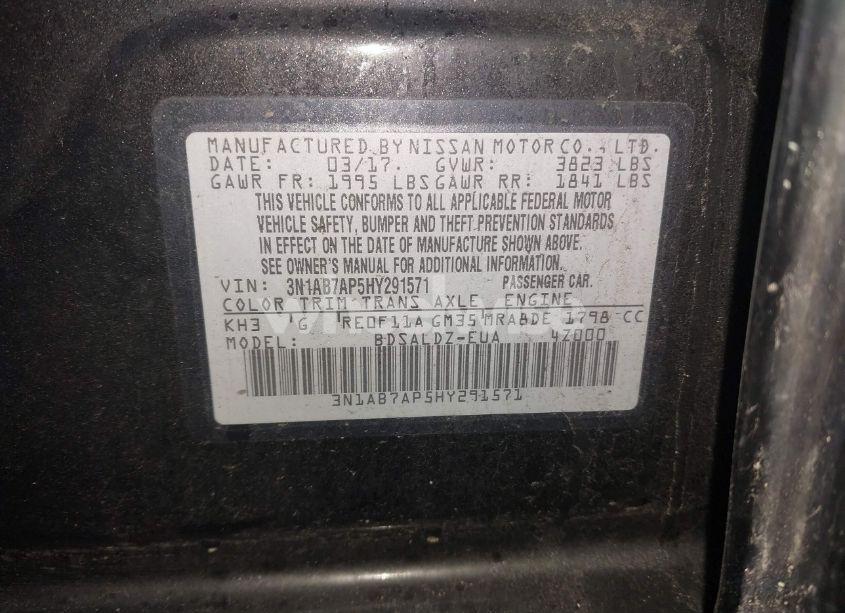 Photo 9 of 2017 Nissan Sentra SV (VIN 3N1AB7AP5HY291571)