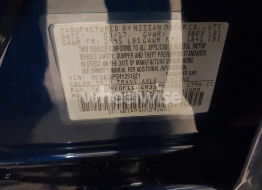 Photo 9 of 2017 Nissan Sentra S/SV/SR/SL (VIN 3N1AB7AP5HY291621)