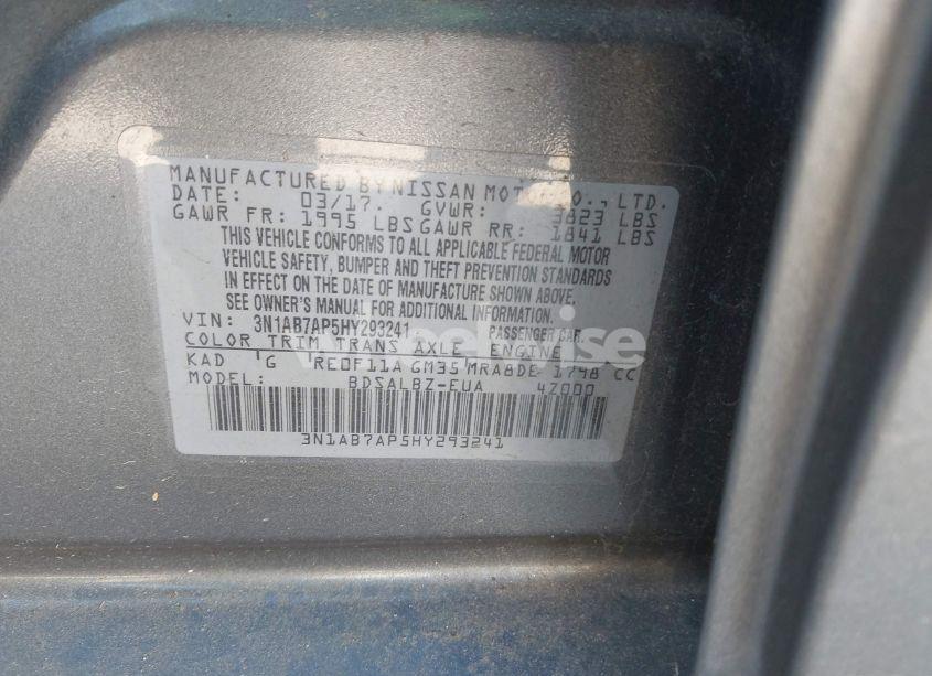 Photo 9 of 2017 Nissan Sentra S (VIN 3N1AB7AP5HY293241)