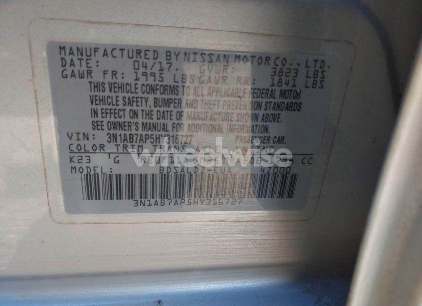 Photo 9 of 2017 Nissan Sentra SV (VIN 3N1AB7AP5HY316727)