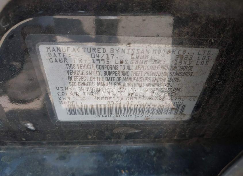 Photo 9 of 2017 Nissan Sentra S (VIN 3N1AB7AP5HY317327)