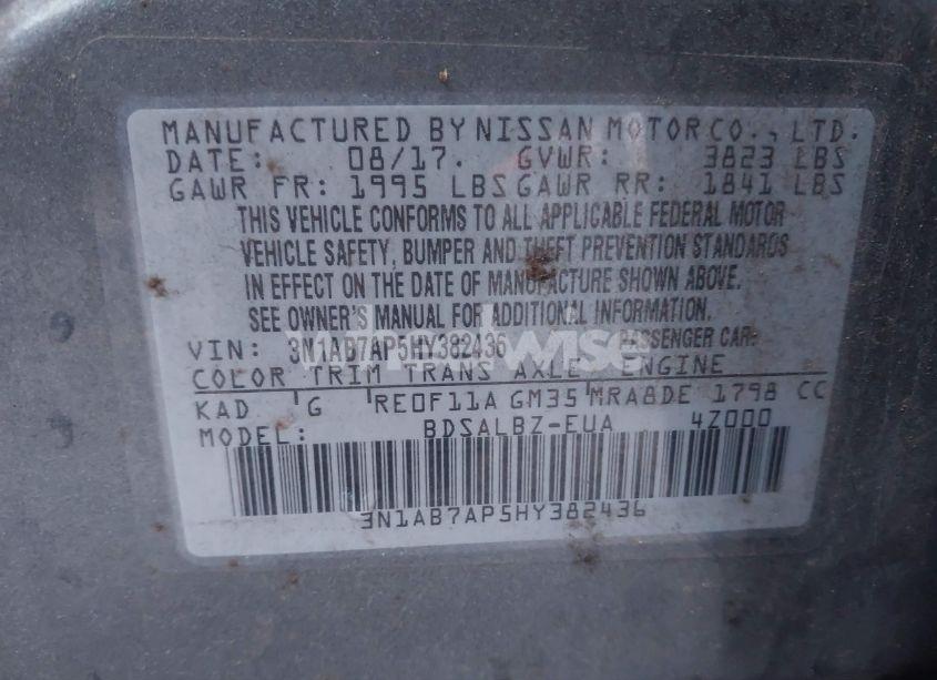 Photo 9 of 2017 Nissan Sentra S (VIN 3N1AB7AP5HY382436)