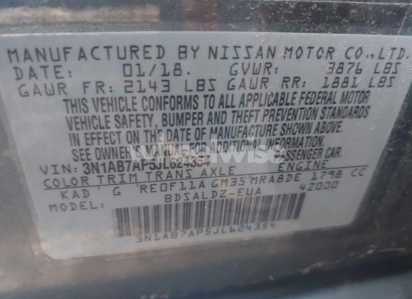 Photo 9 of 2018 Nissan Sentra SV (VIN 3N1AB7AP5JL624354)