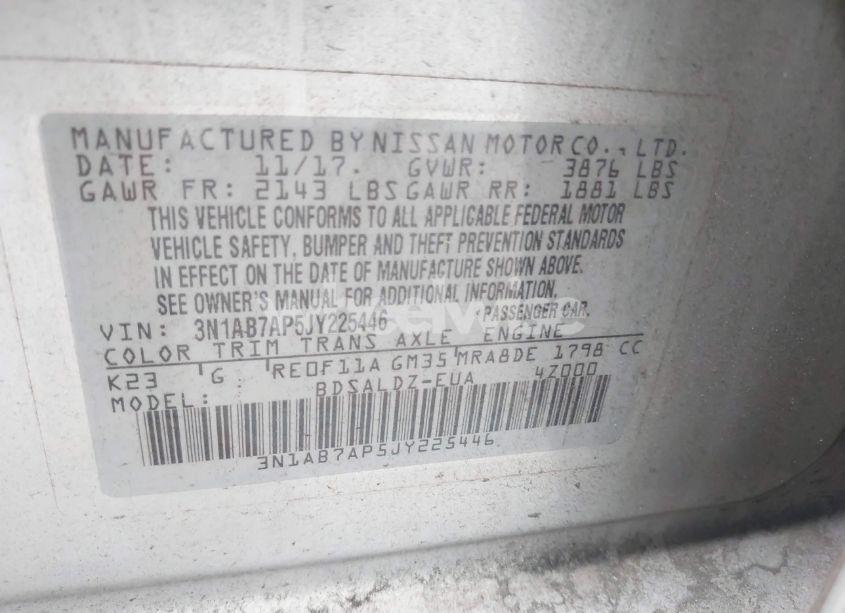 Photo 9 of 2018 Nissan Sentra SV (VIN 3N1AB7AP5JY225446)