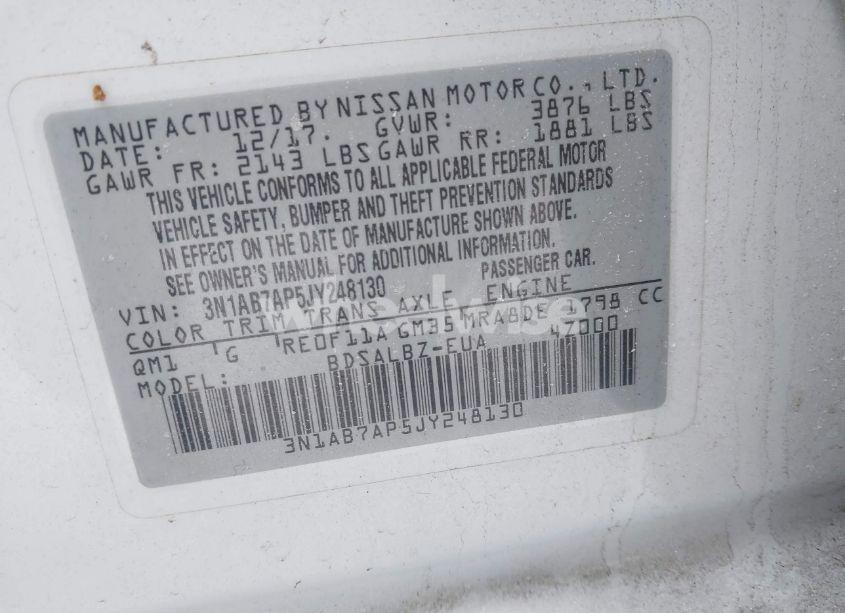 Photo 9 of 2018 Nissan Sentra S (VIN 3N1AB7AP5JY248130)