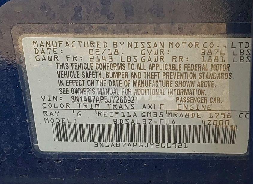 Photo 9 of 2018 Nissan Sentra S (VIN 3N1AB7AP5JY266921)