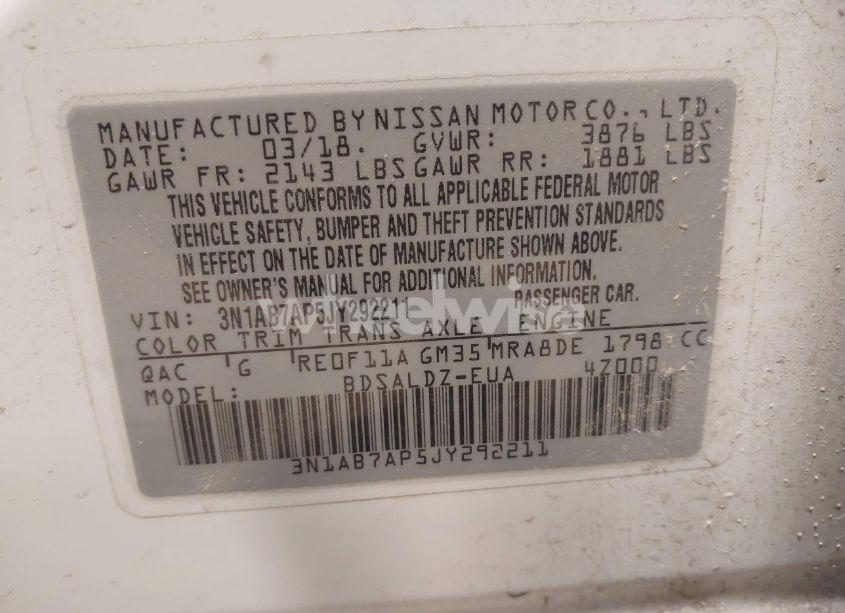 Photo 9 of 2018 Nissan Sentra SV (VIN 3N1AB7AP5JY292211)