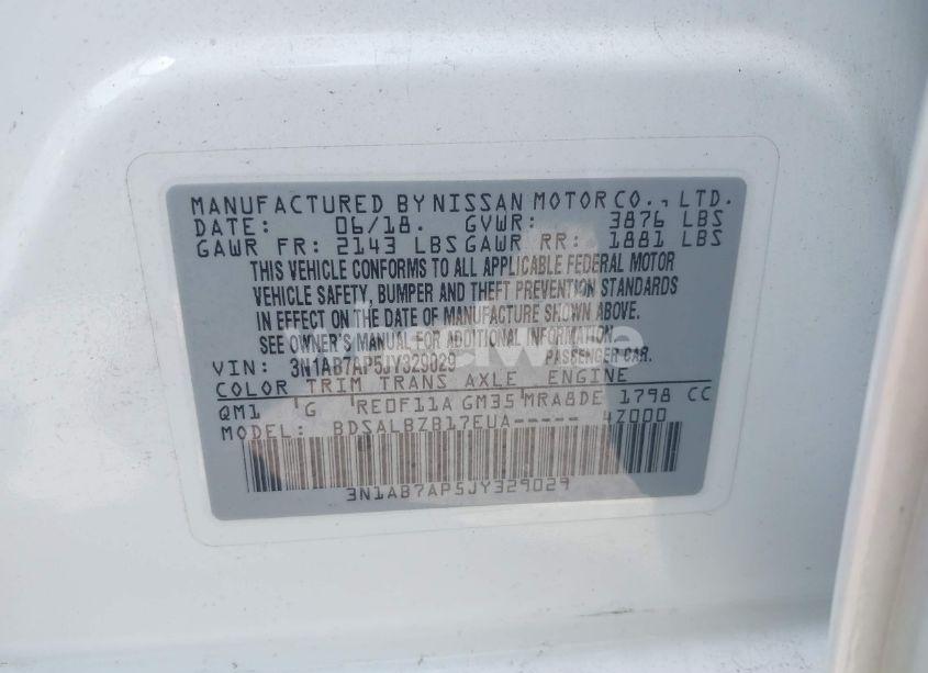 Photo 9 of 2018 Nissan Sentra S (VIN 3N1AB7AP5JY329029)