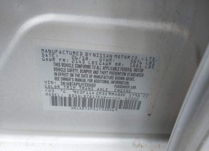 Photo 9 of 2018 Nissan Sentra S (VIN 3N1AB7AP5JY330469)