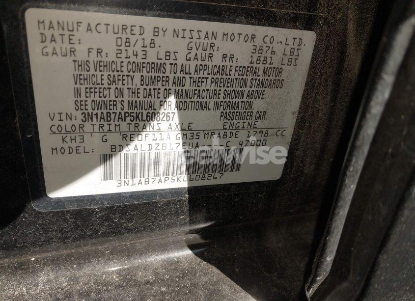 Photo 9 of 2019 Nissan Sentra SV (VIN 3N1AB7AP5KL608267)