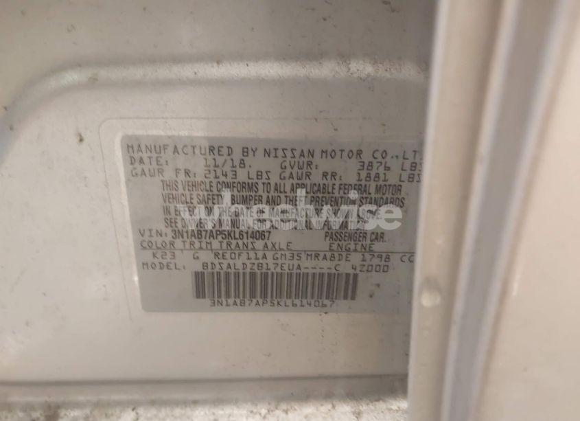 Photo 9 of 2019 Nissan Sentra SV (VIN 3N1AB7AP5KL614067)