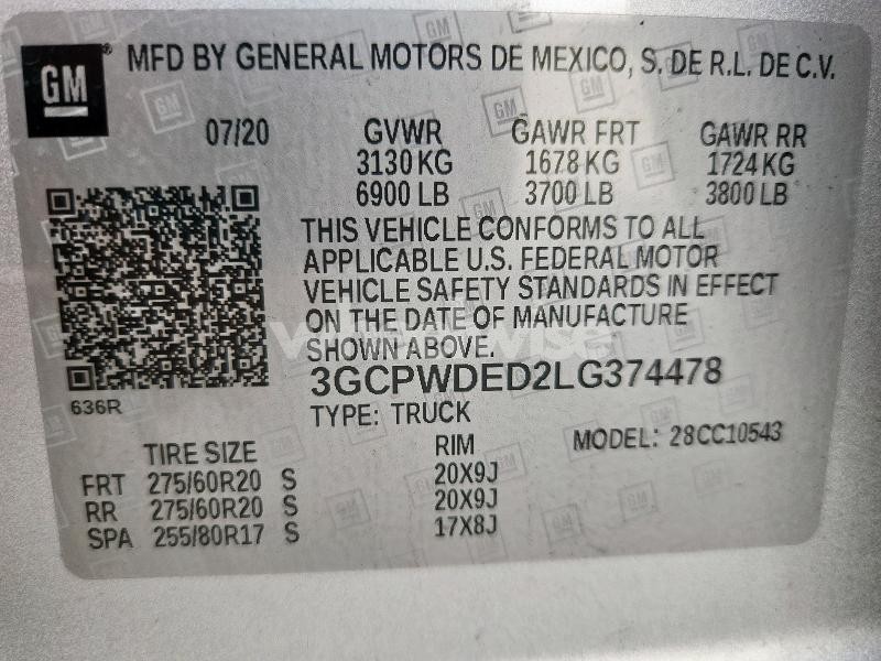 Photo 10 of 2020 CHEVROLET SILVERADO C1500 RST (VIN 3N1AB7AP5KY224136)