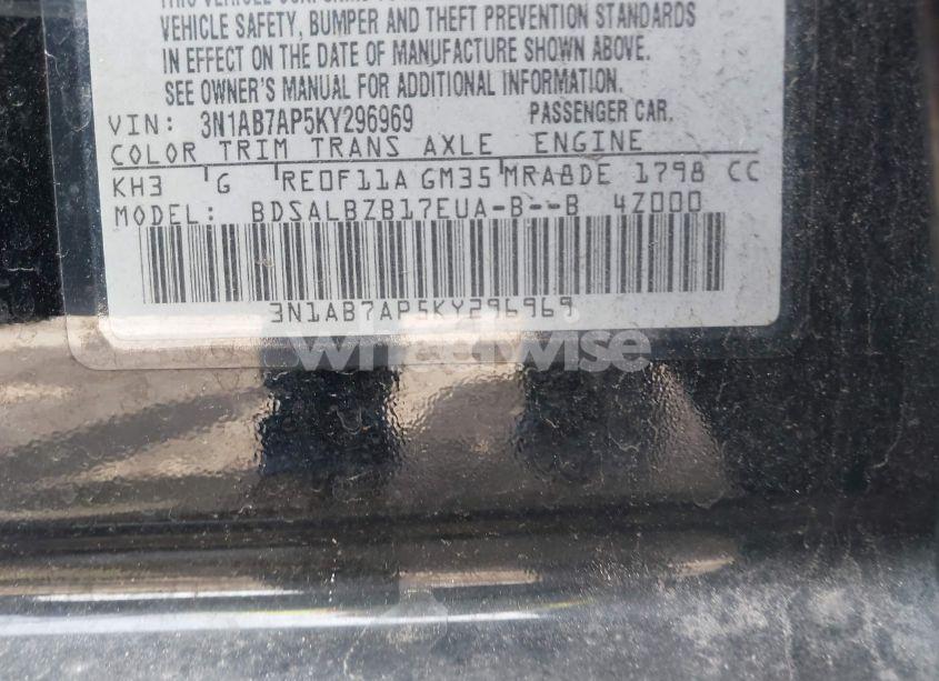 Photo 9 of 2019 Nissan Sentra S (VIN 3N1AB7AP5KY296969)