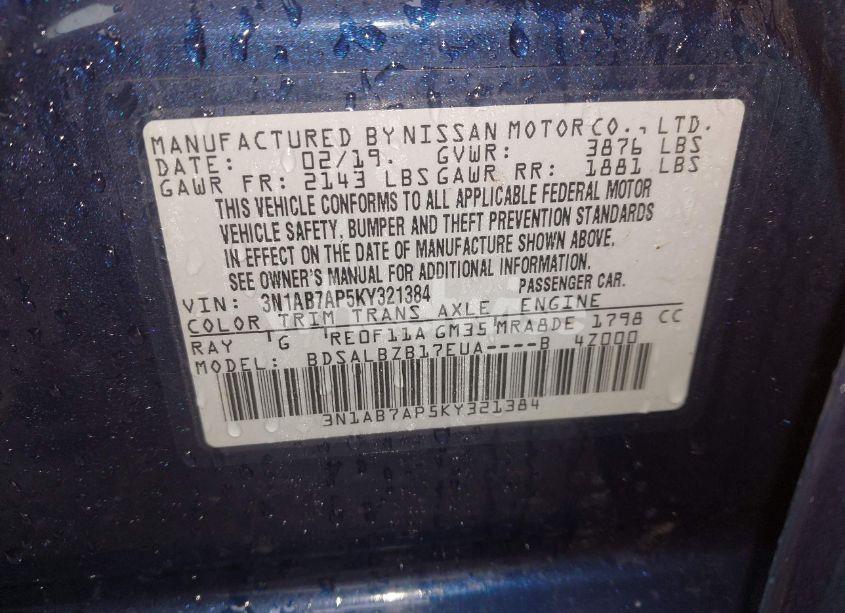 Photo 9 of 2019 Nissan Sentra S (VIN 3N1AB7AP5KY321384)