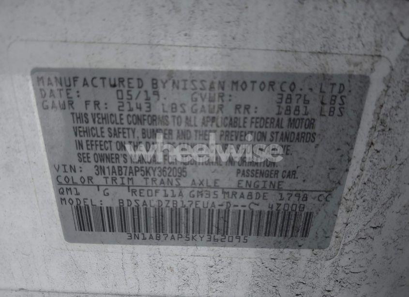 Photo 9 of 2019 Nissan Sentra SV (VIN 3N1AB7AP5KY362095)