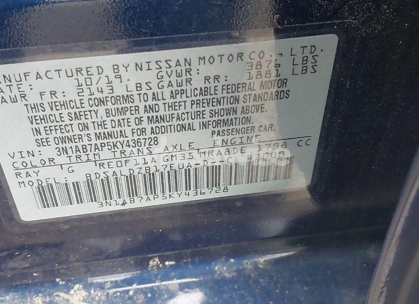 Photo 9 of 2019 Nissan Sentra SV (VIN 3N1AB7AP5KY436728)