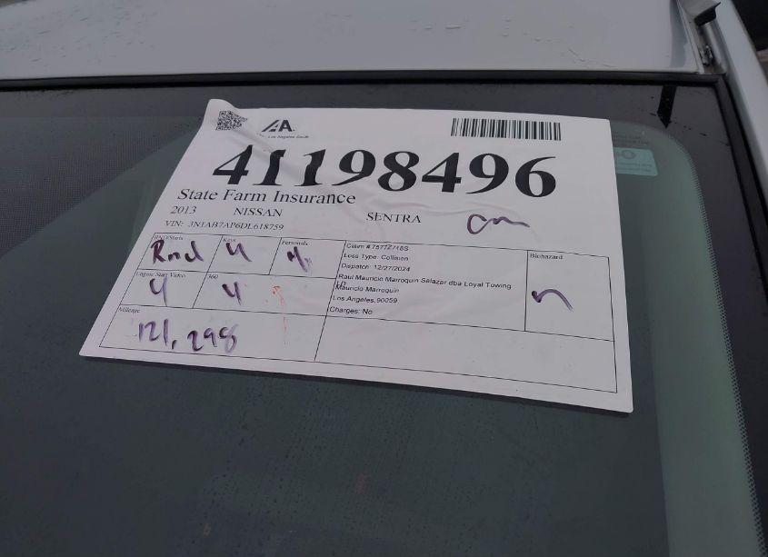 Photo 17 of 2013 Nissan Sentra SV (VIN 3N1AB7AP6DL618759)