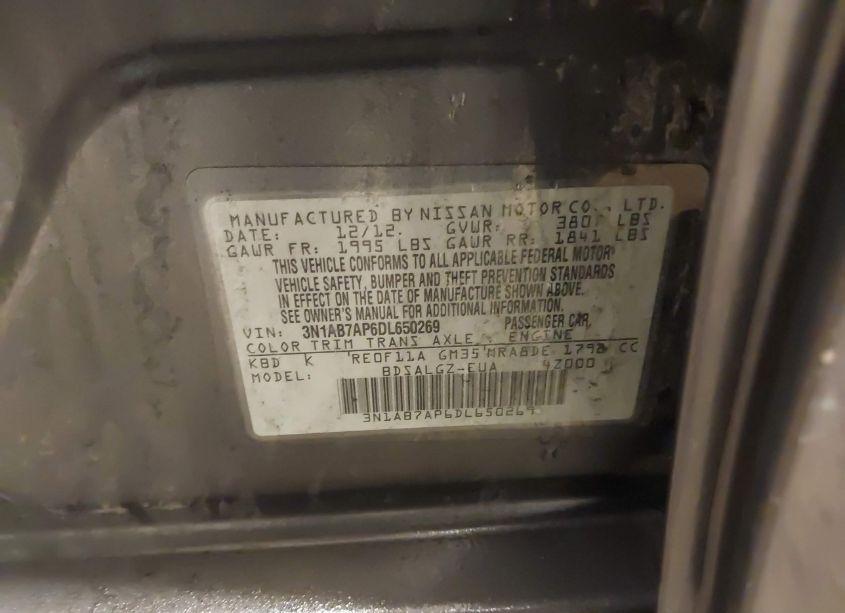 Photo 9 of 2013 Nissan Sentra SL (VIN 3N1AB7AP6DL650269)