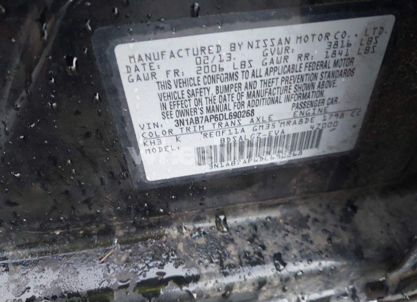 Photo 9 of 2013 Nissan Sentra SL (VIN 3N1AB7AP6DL690268)