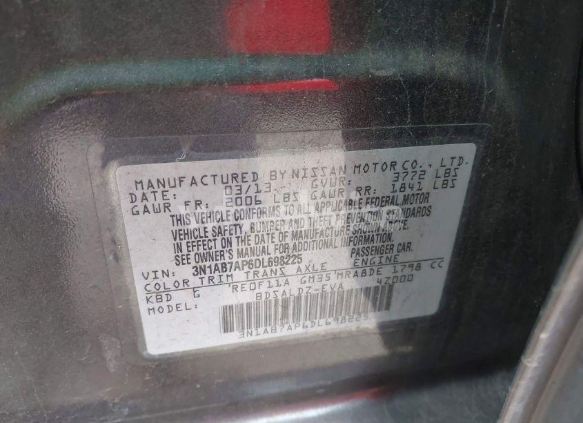 Photo 9 of 2013 Nissan Sentra SV (VIN 3N1AB7AP6DL698225)