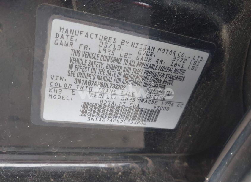 Photo 9 of 2013 Nissan Sentra SV (VIN 3N1AB7AP6DL733202)