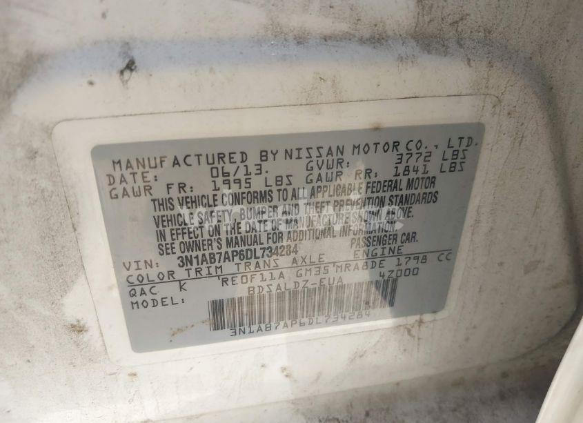 Photo 9 of 2013 Nissan Sentra SV (VIN 3N1AB7AP6DL734284)