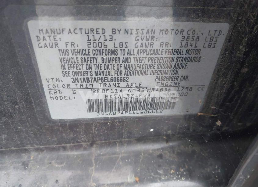 Photo 9 of 2014 Nissan Sentra SR (VIN 3N1AB7AP6EL606662)