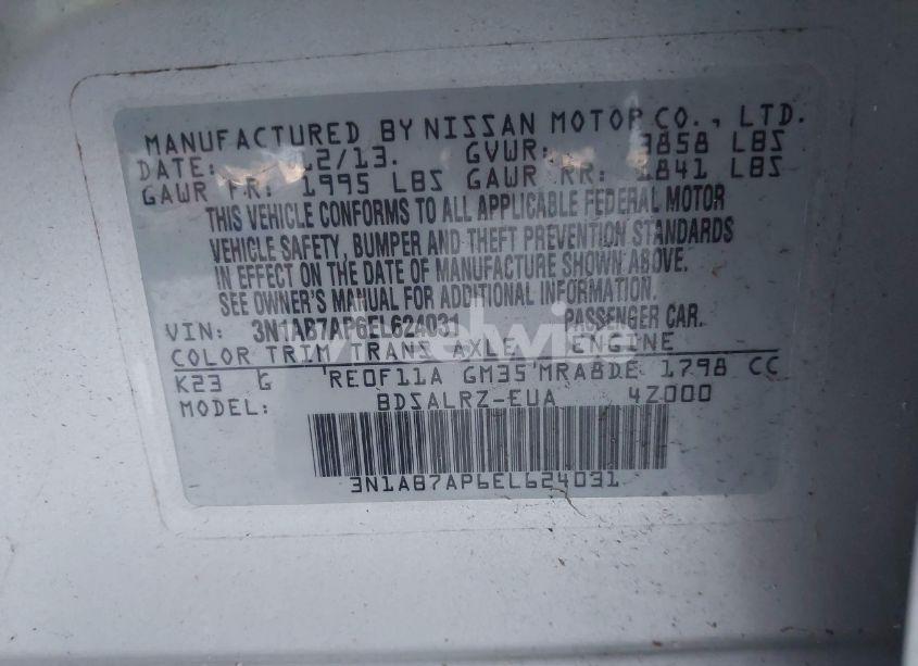 Photo 9 of 2014 Nissan Sentra SR (VIN 3N1AB7AP6EL624031)