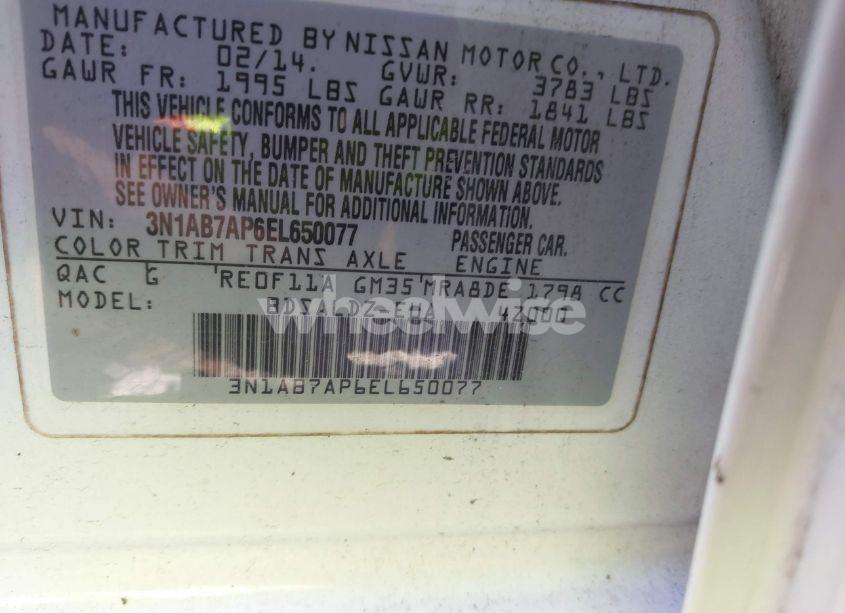 Photo 9 of 2014 Nissan Sentra FE+ S/FE+ SV/S/SL/SR/SV (VIN 3N1AB7AP6EL650077)