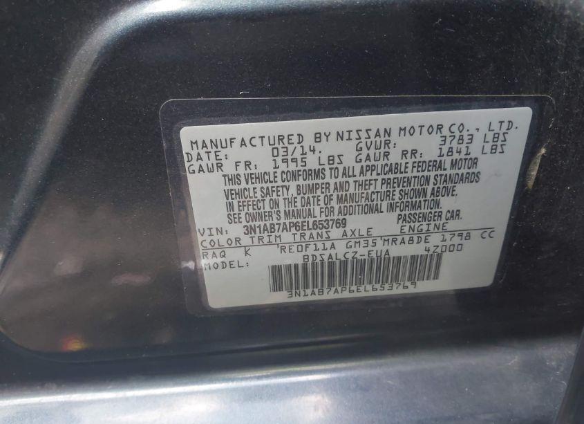 Photo 9 of 2014 Nissan Sentra S (VIN 3N1AB7AP6EL653769)