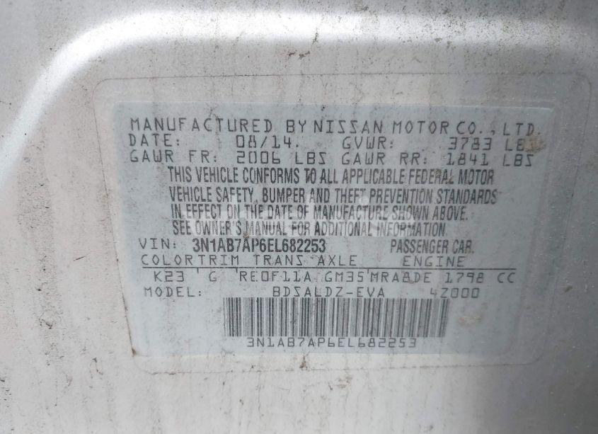 Photo 9 of 2014 Nissan Sentra SV (VIN 3N1AB7AP6EL682253)