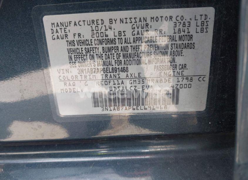 Photo 9 of 2014 Nissan Sentra S (VIN 3N1AB7AP6EL691468)