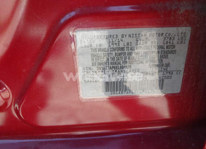 Photo 9 of 2014 Nissan Sentra S (VIN 3N1AB7AP6EL694676)