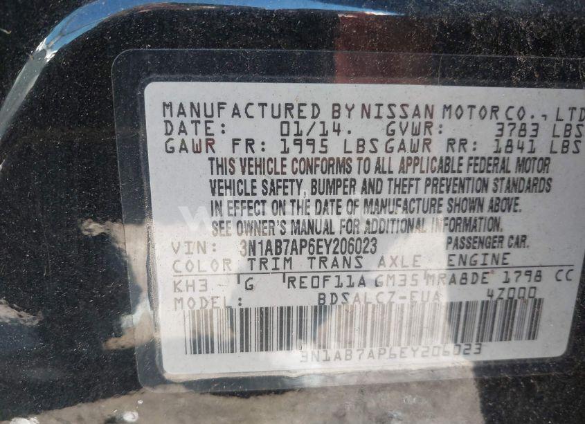 Photo 9 of 2014 Nissan Sentra S (VIN 3N1AB7AP6EY206023)