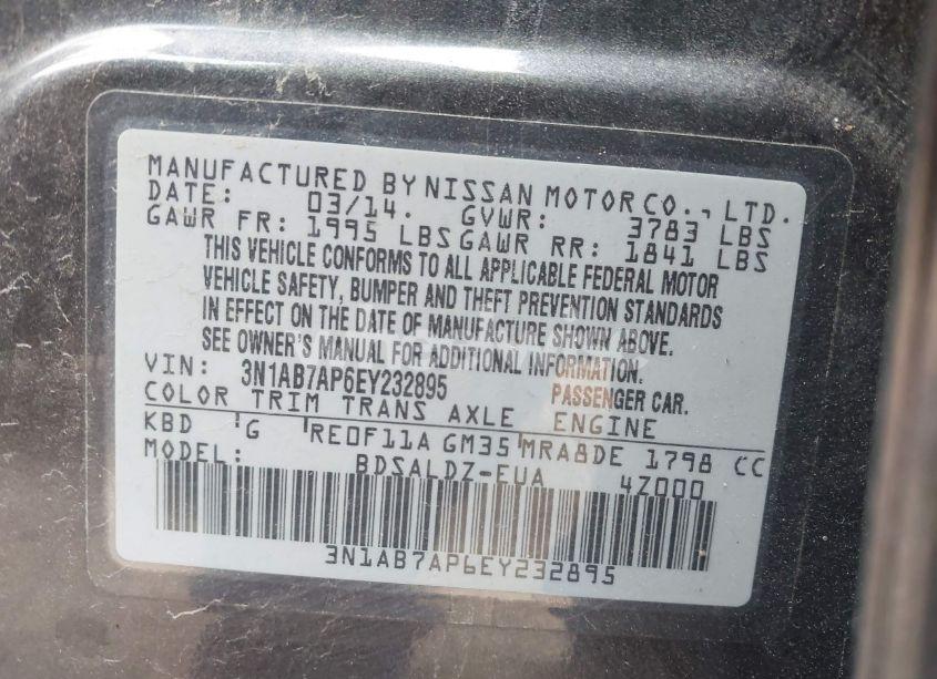 Photo 9 of 2014 Nissan Sentra SV (VIN 3N1AB7AP6EY232895)