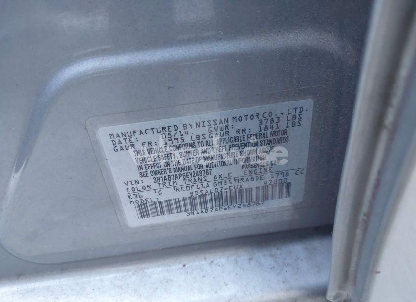 Photo 9 of 2014 Nissan Sentra FE+ S/FE+ SV/S/SL/SR/SV (VIN 3N1AB7AP6EY248787)