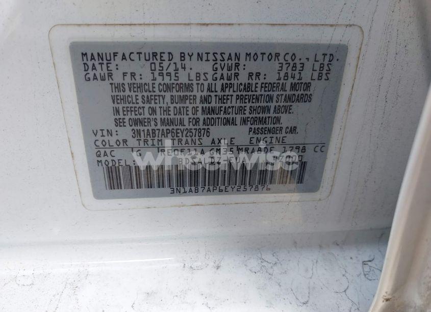 Photo 9 of 2014 Nissan Sentra SV (VIN 3N1AB7AP6EY257876)