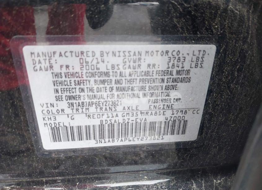 Photo 9 of 2014 Nissan Sentra SV (VIN 3N1AB7AP6EY273821)