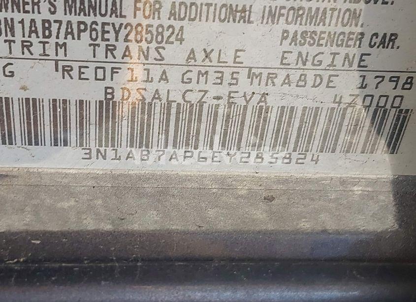 Photo 9 of 2014 Nissan Sentra S (VIN 3N1AB7AP6EY285824)