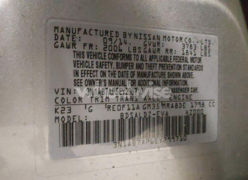 Photo 9 of 2014 Nissan Sentra SV (VIN 3N1AB7AP6EY299710)