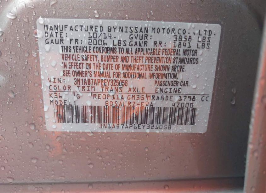 Photo 9 of 2014 Nissan Sentra SR (VIN 3N1AB7AP6EY325058)