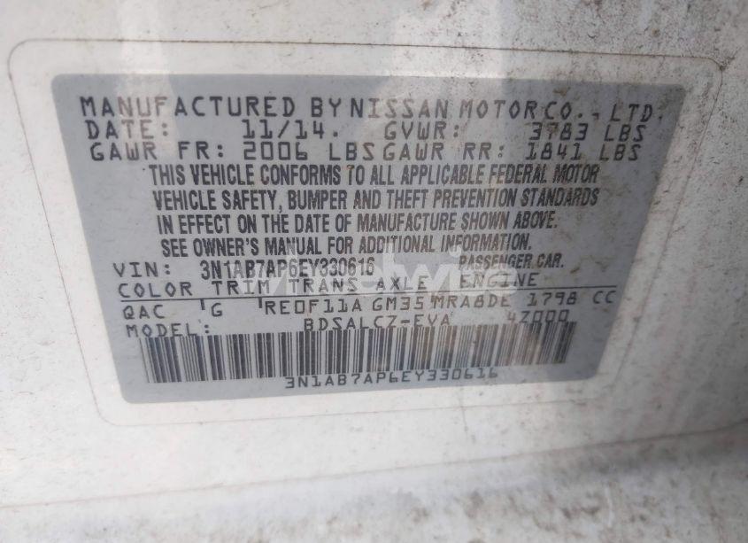 Photo 9 of 2014 Nissan Sentra S (VIN 3N1AB7AP6EY330616)