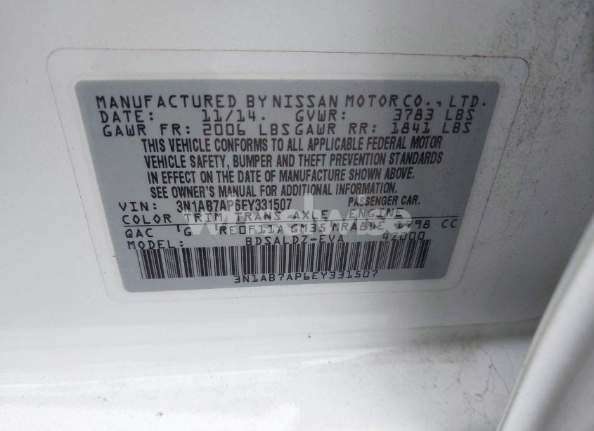 Photo 9 of 2014 Nissan Sentra SV (VIN 3N1AB7AP6EY331507)