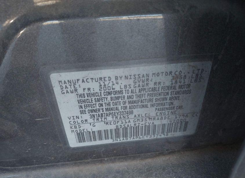 Photo 9 of 2014 Nissan Sentra SR (VIN 3N1AB7AP6EY337498)