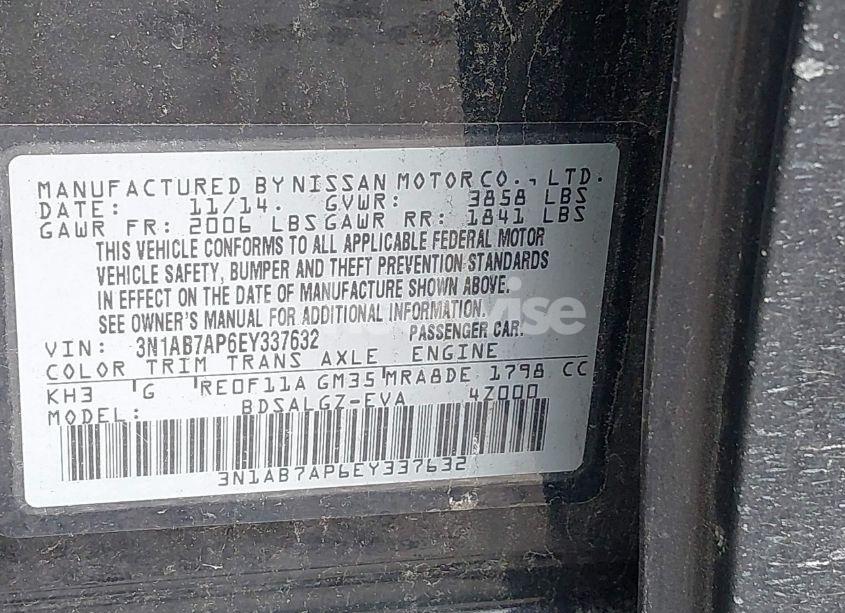 Photo 9 of 2014 Nissan Sentra SL (VIN 3N1AB7AP6EY337632)