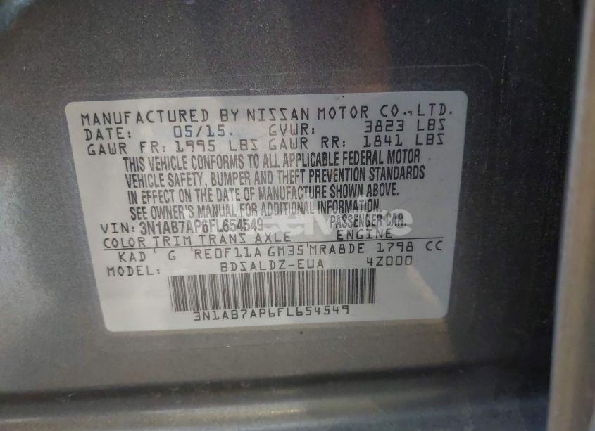 Photo 9 of 2015 Nissan Sentra FE+ S/S/SL/SR/SV (VIN 3N1AB7AP6FL654549)