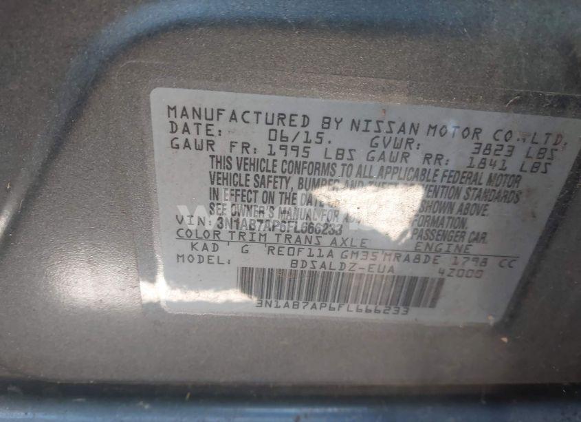 Photo 9 of 2015 Nissan Sentra FE+ S/S/SL/SR/SV (VIN 3N1AB7AP6FL666233)