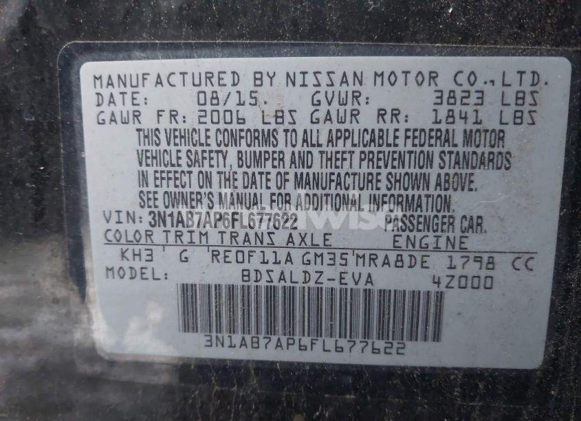 Photo 9 of 2015 Nissan Sentra SV (VIN 3N1AB7AP6FL677622)